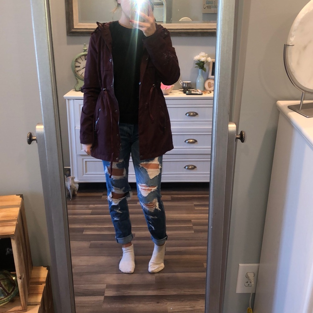 Maroon Windbreaker Jacket - Picture 2 of 7